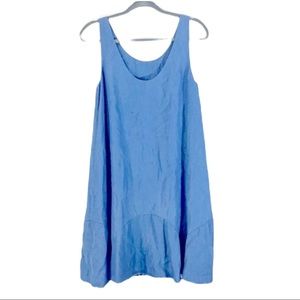 Fifteen Twenty Chambray Denim Sleeveless Ruffle Hem Shift Tank Mini Dress Small